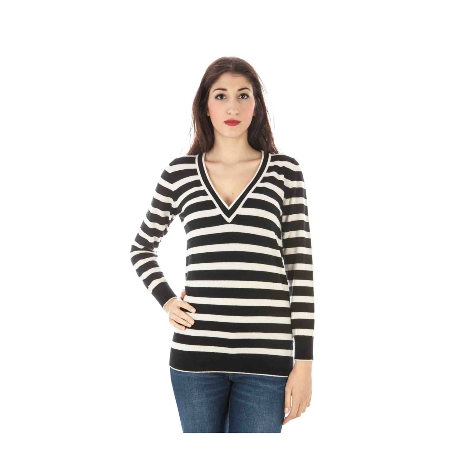 Fred Perry Maglia Donna Nera Scollo a V Logo Maglie Nero - foto prodotto