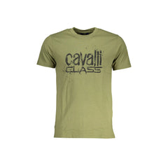 Cavalli Class T-Shirt Maniche Corte Uomo Verde Stampa