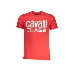 Cavalli Class T-Shirt Maniche Corte Uomo Rossa Stampa Logo