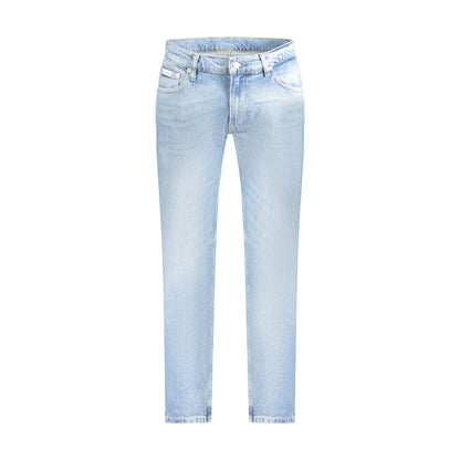 Calvin Klein Jeans Uomo Azzurri Effetto Slavato Logo Azzurro - foto prodotto