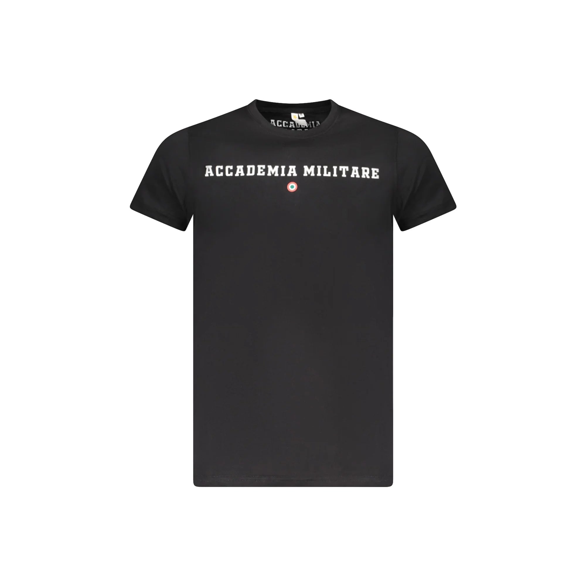 Accademia Militare T-Shirt Maniche Corte Uomo Nera Stampa Logo Nero - foto prodotto