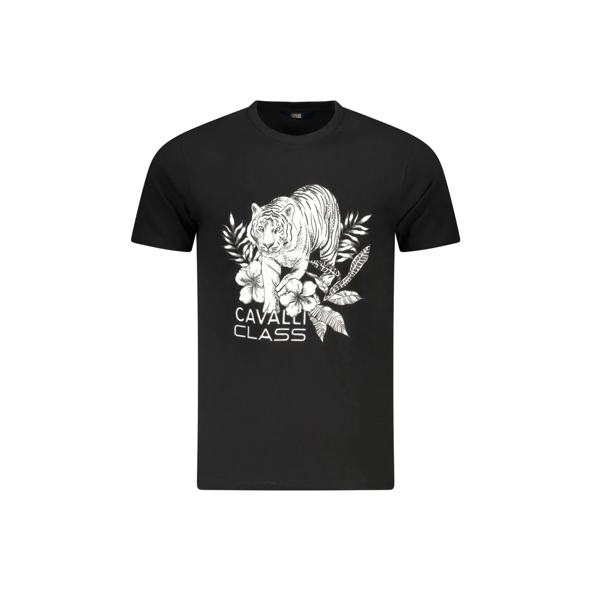 Cavalli Class T-Shirt Maniche Corte Uomo Nera Stampa Nero - foto prodotto