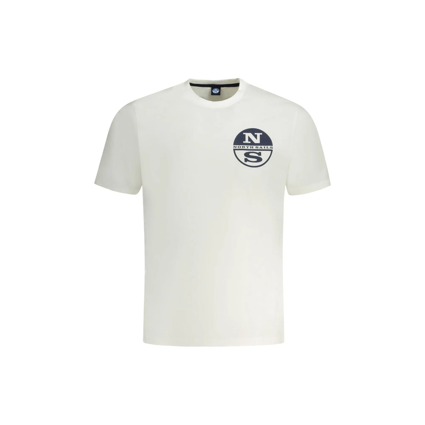 North Sails T-Shirt Uomo Bianca Girocollo Cotone Stampa Logo Bianco - foto prodotto