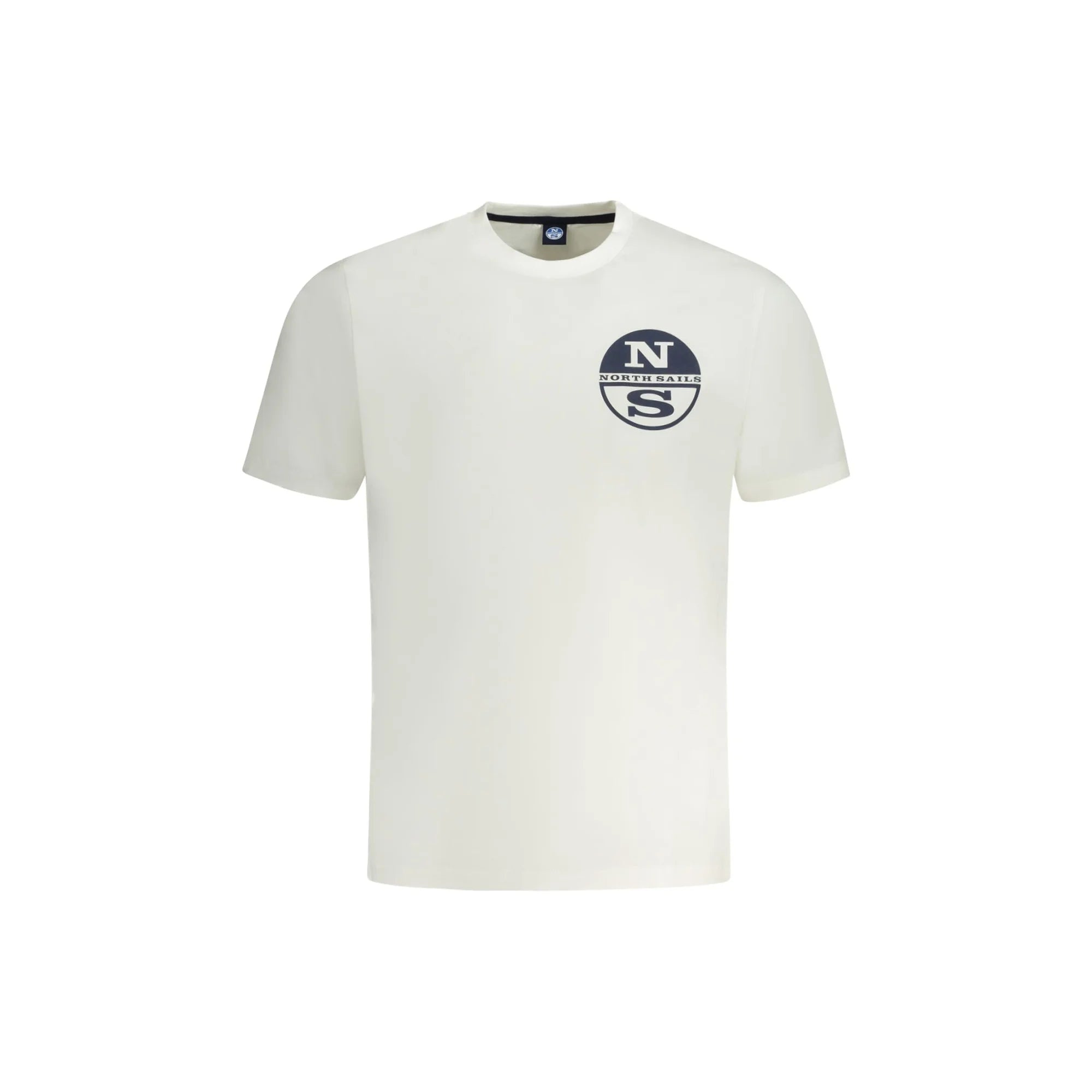 North Sails T-Shirt Uomo Bianca Girocollo Cotone Stampa Logo Bianco - foto prodotto