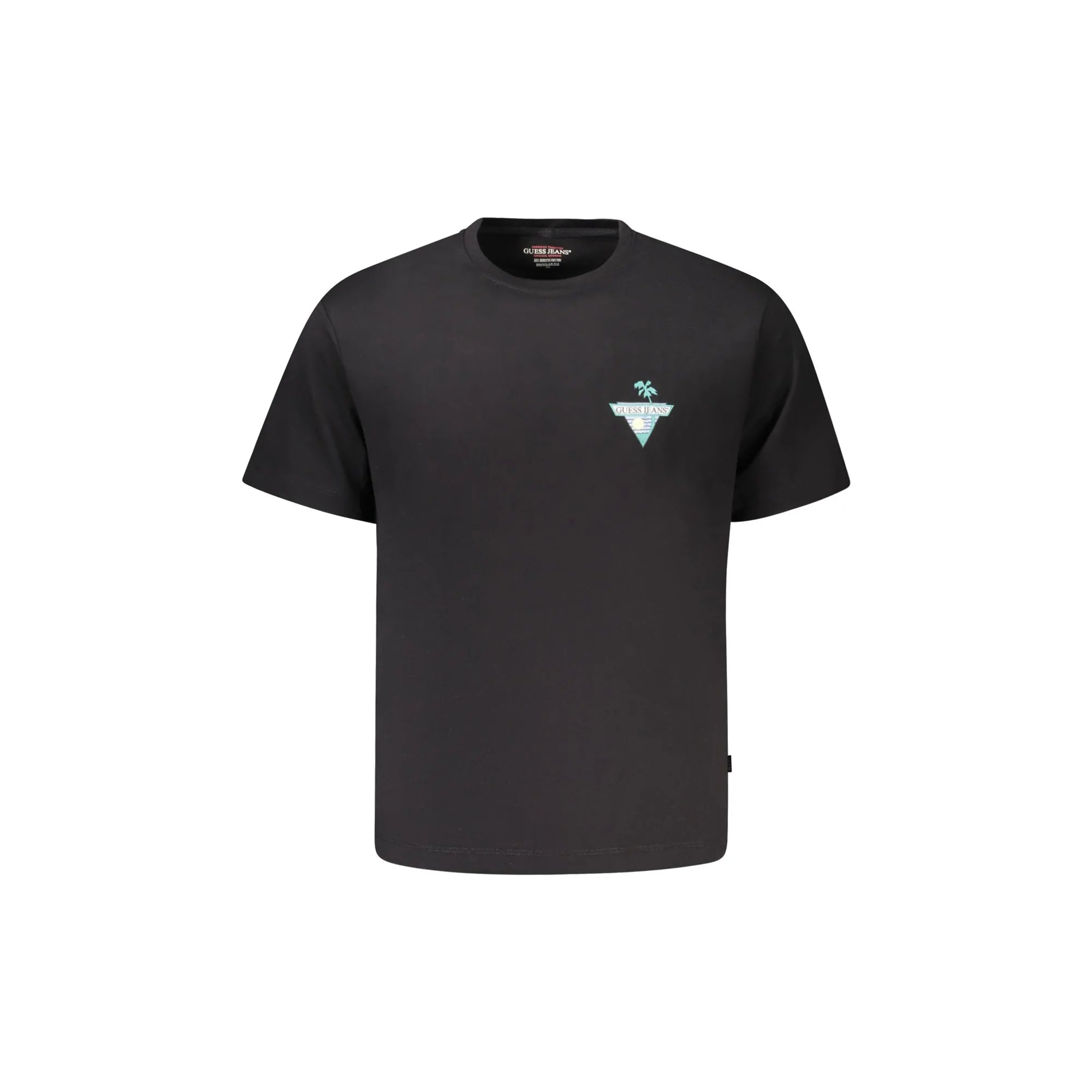 Guess Jeans T-Shirt Maniche Corte Uomo Nera Stampa Logo Nero - foto prodotto