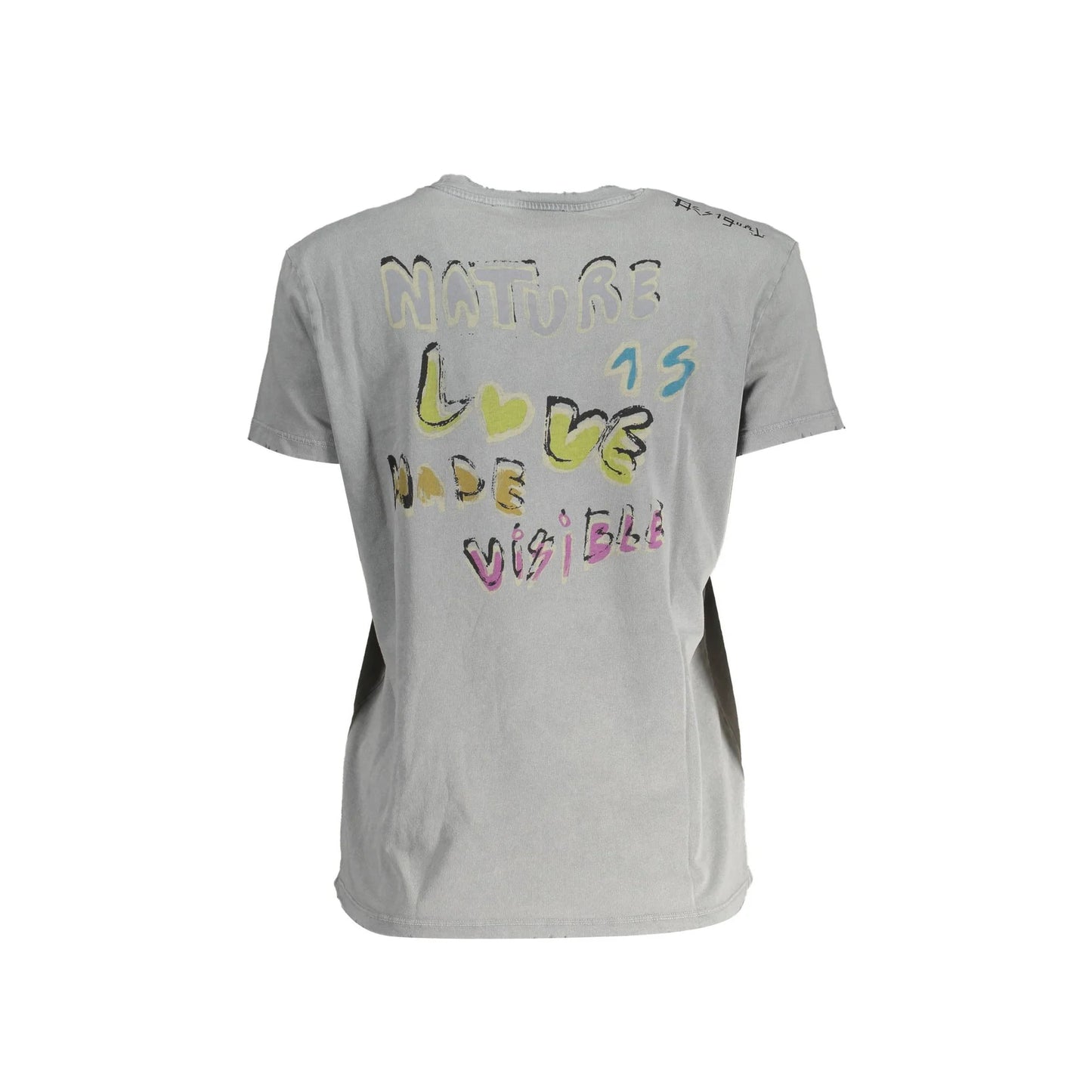 Desigual T-Shirt Maniche Corte Donna Grigia Stampa grigio - vista 2