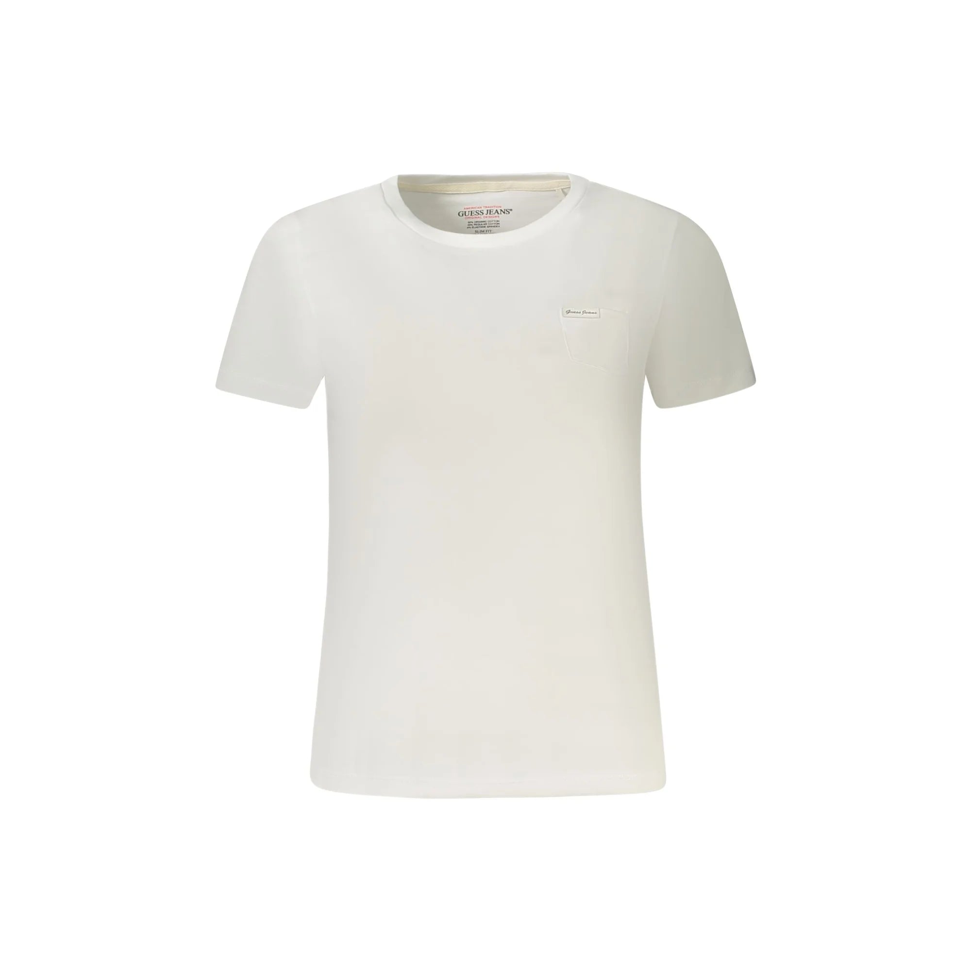 GUESS JEANS T-SHIRT MANICHE CORTE DONNA BIANCO