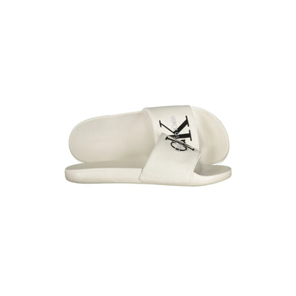 Calvin Klein Ciabatte Uomo Bianche Ricamo Logo bianco - vista 3