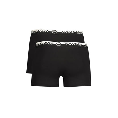 Trussardi Boxer Uomo Nero Stampa Logo Intimo - vista 2