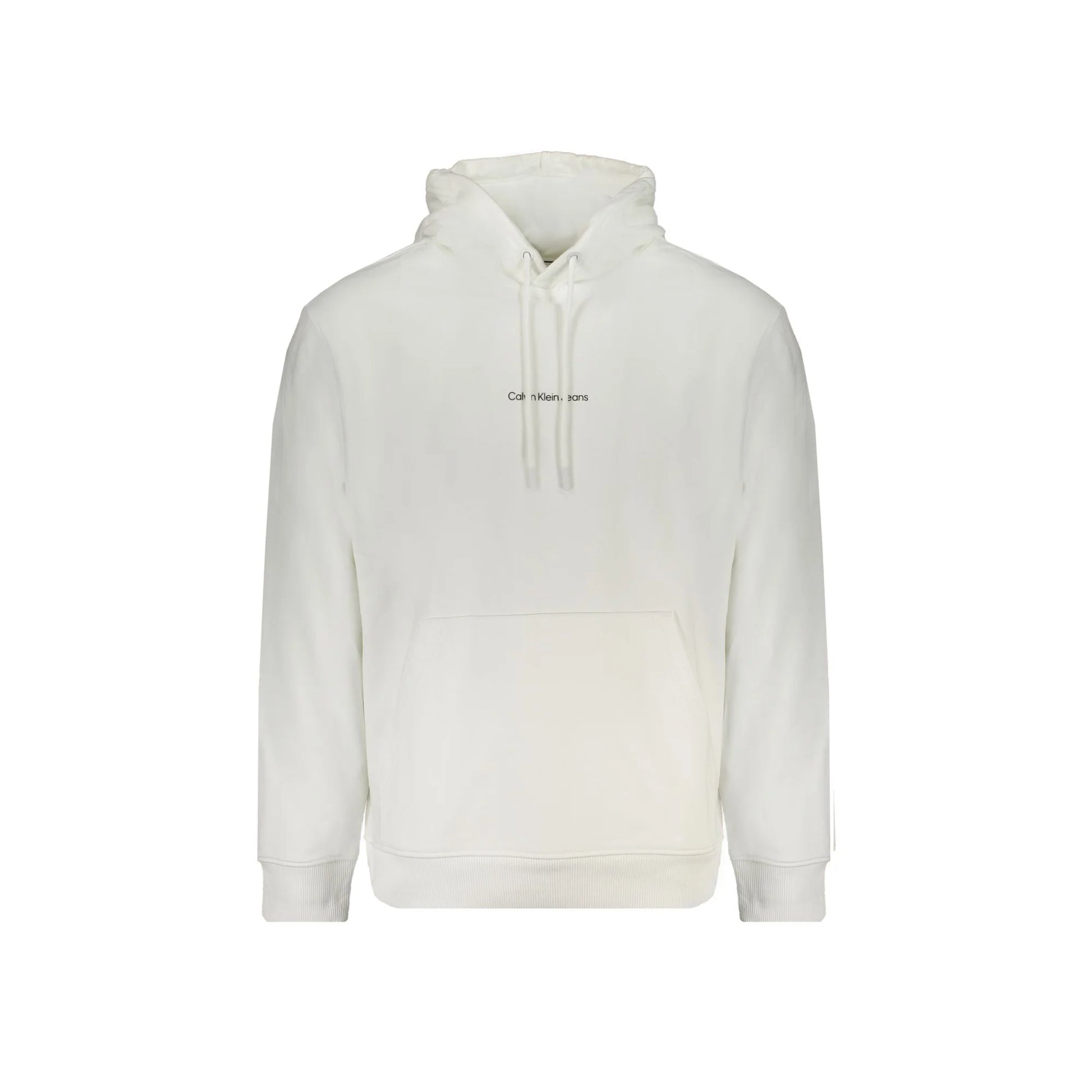 Calvin Klein Felpa Uomo Bianca Cappuccio Garzata Tascone Stampa Felpe Bianco - foto prodotto