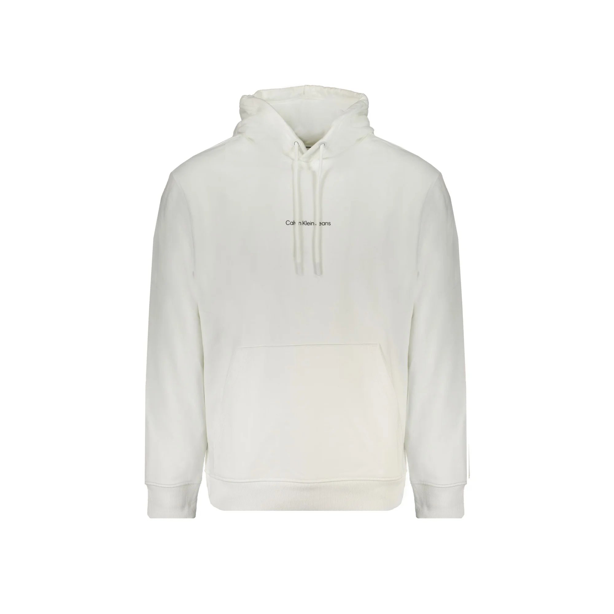 Calvin Klein Felpa Uomo Bianca Cappuccio Garzata Tascone Stampa Felpe Bianco - foto prodotto