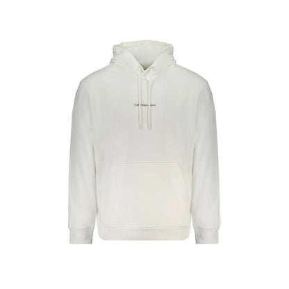 Calvin Klein Felpa Uomo Bianca Cappuccio Garzata Tascone Stampa Felpe Bianco - foto prodotto