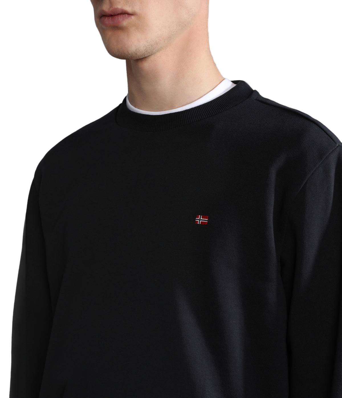 Napapijri Felpa Uomo Nera Girocollo con Logo