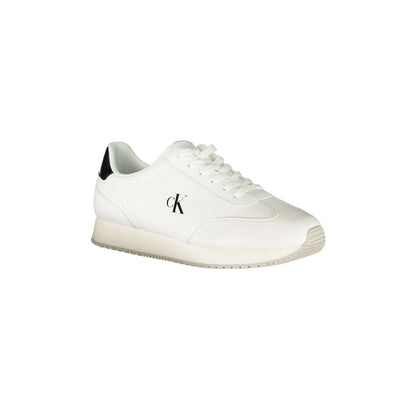 CALVIN KLEIN Sneakers Uomo Bianche con Dettagli Neri e Logo nero - vista 2