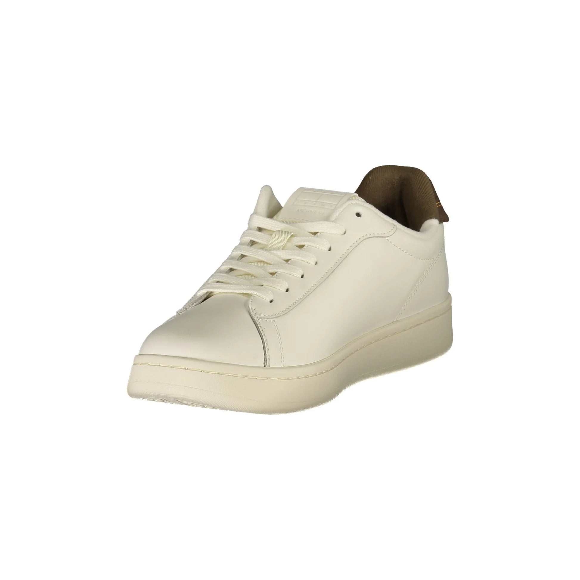 TOMMY HILFIGER Sneakers Uomo Bianche con Lacci e Dettagli Marroni bianco - vista 3