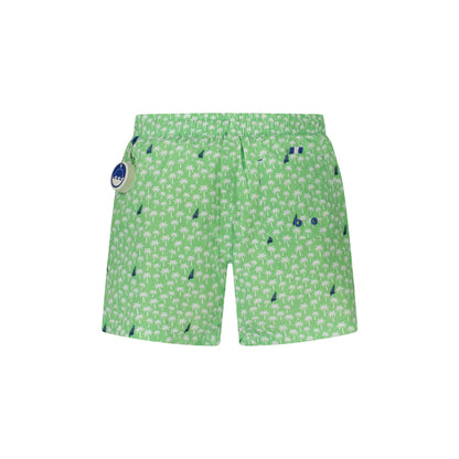 North Sails Costume da Mare Uomo Verde Dettagli a Contrasto Logo - vista 2