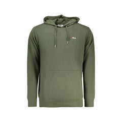 Fila Bluza Męska Zielona z Kapturem Z Wysokim Kołnierzem z Haftem Logo