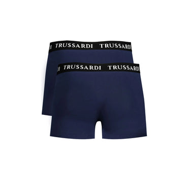 Trussardi Boxer Uomo Blu Stampa Logo Intimo - vista 2