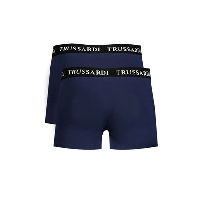 Trussardi Boxer Uomo Blu Stampa Logo Intimo - vista 2