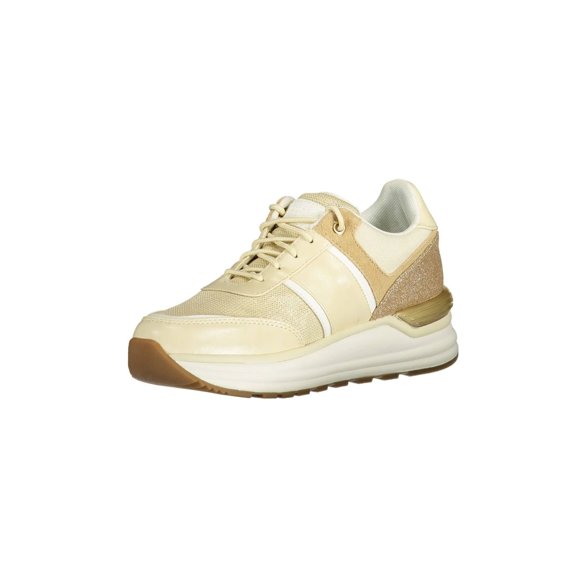 U.S. POLO ASSN. Scarpe Sneakers Donna Beige con Lacci e Logo - vista 3