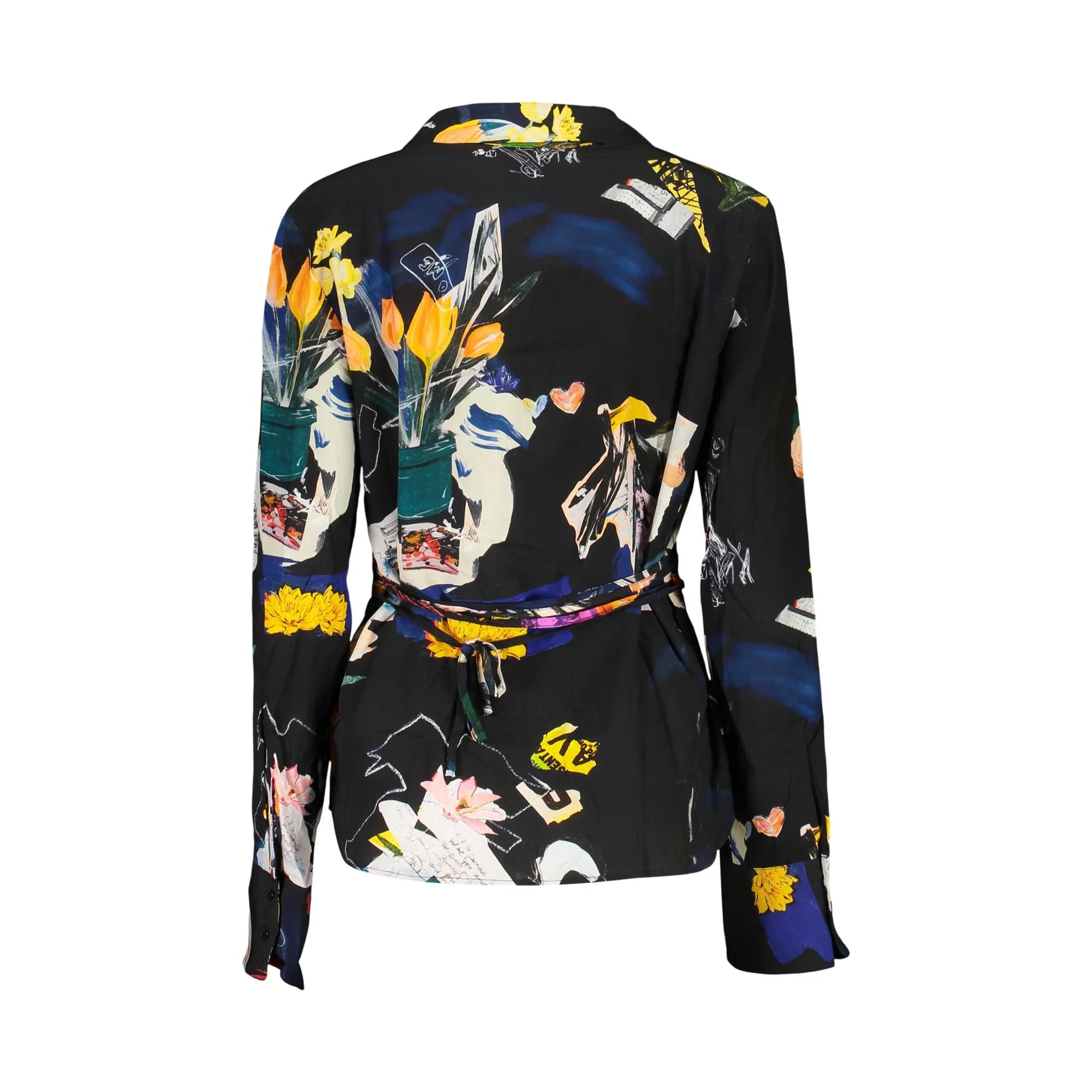 DESIGUAL CAMICIA MANICHE LUNGHE DONNA NERO