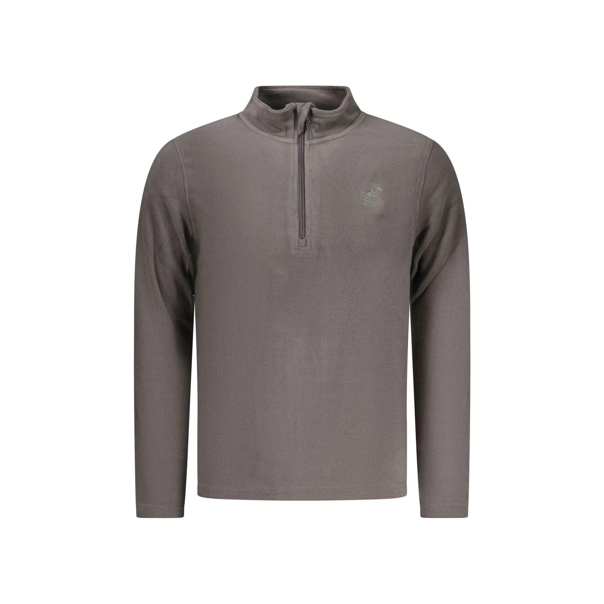U.S. Grand Felpa Uomo Grigia Mezza Zip Pile Ricamo Logo Felpe Grigio - foto prodotto