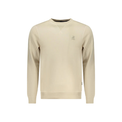 U.S. Grand Felpa Uomo Beige Girocollo Felpata Stampa Logo Felpe - foto prodotto