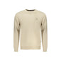 U.S. Grand Felpa Uomo Beige Girocollo Felpata Stampa Logo Felpe - foto prodotto