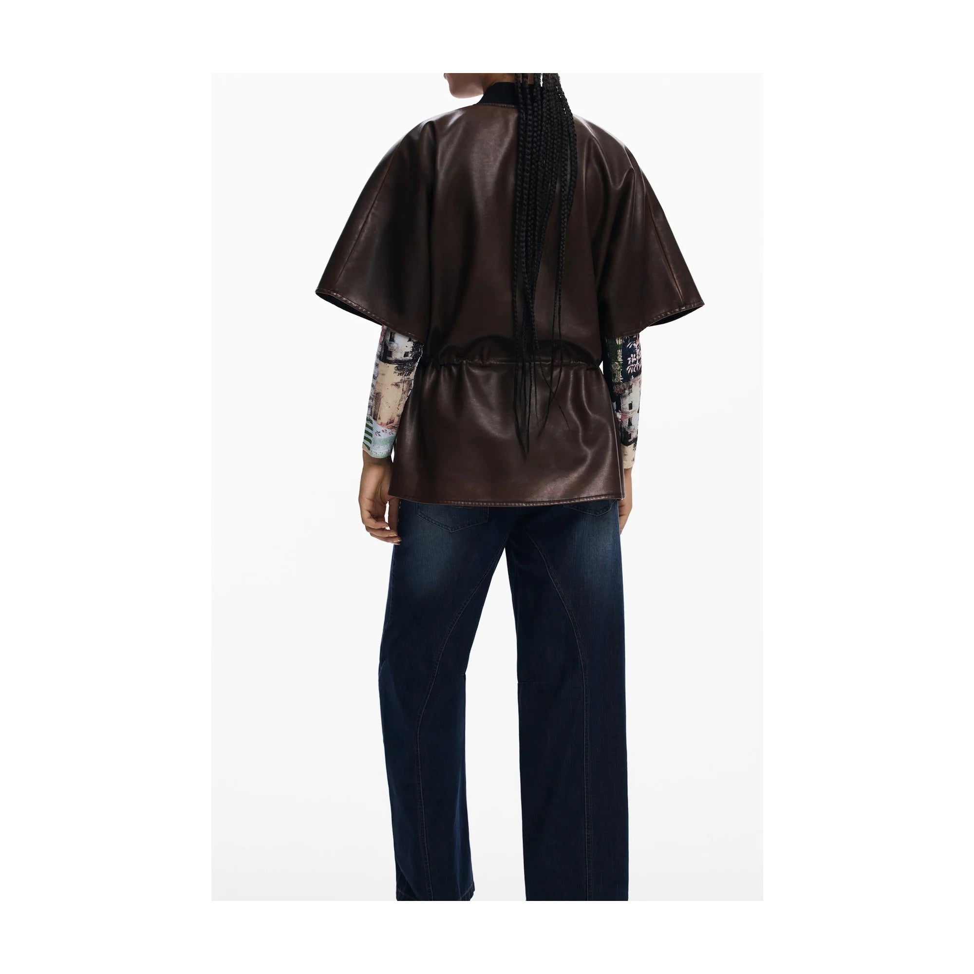DESIGUAL PONCHO DONNA MARRONE