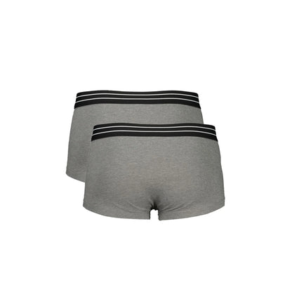 Cavalli Class Boxer Uomo Grigio Bi-Pack Elastico Stampa Logo Intimo - vista 2