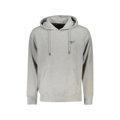 Accademia Militare Felpa Uomo Grigia Zip Cappuccio Felpata Logo