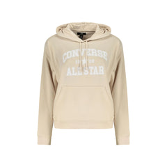 Converse Felpa Maniche Lunghe Donna Beige Stampa Logo