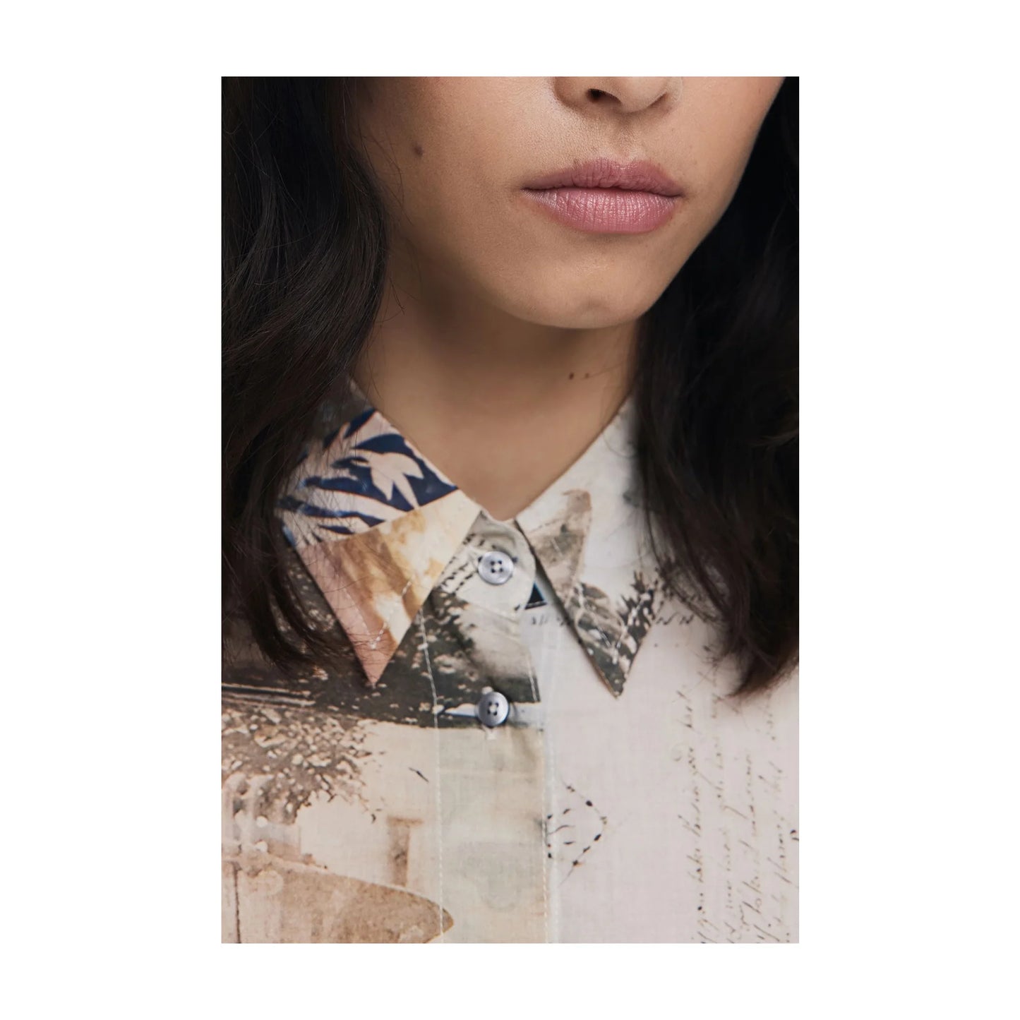 Desigual Camicia Maniche Lunghe Donna Beige Stampa Camicie - vista 3