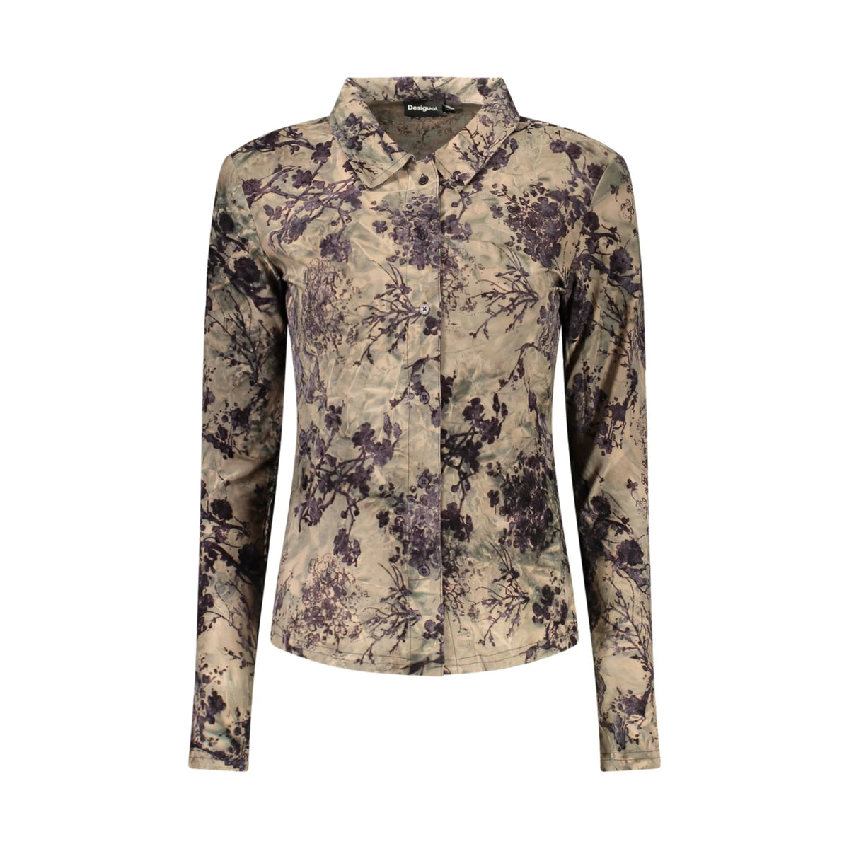 DESIGUAL CAMICIA MANICHE LUNGHE DONNA MARRONE
