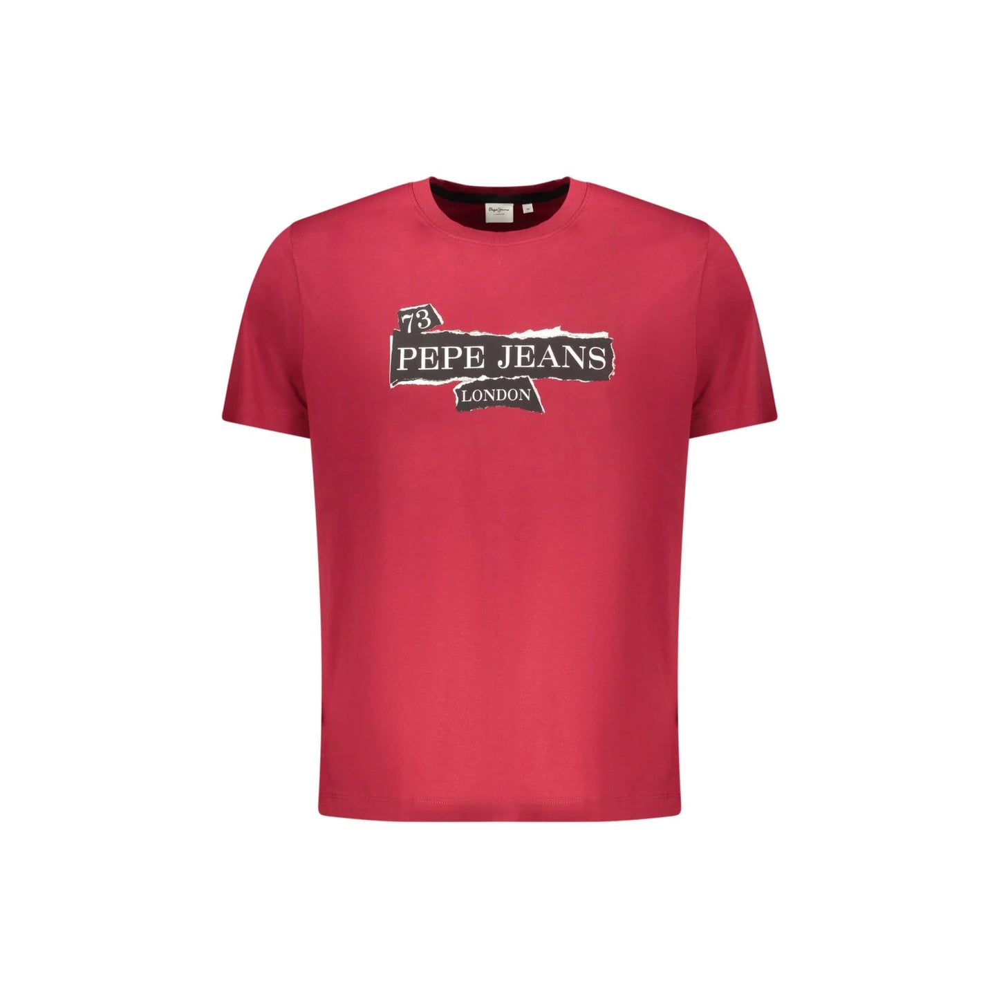 Pepe Jeans T-Shirt Maniche Corte Uomo Rossa Stampa Logo Rosso - foto prodotto