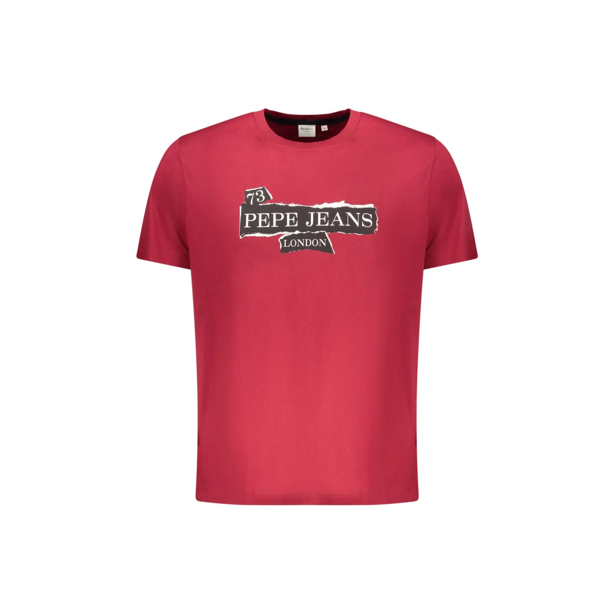 Pepe Jeans T-Shirt Maniche Corte Uomo Rossa Stampa Logo Rosso - foto prodotto
