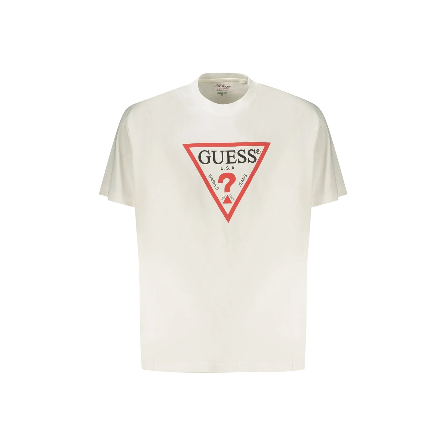 Guess Jeans T-Shirt Maniche Corte Uomo Bianca Stampa Logo Bianco - foto prodotto