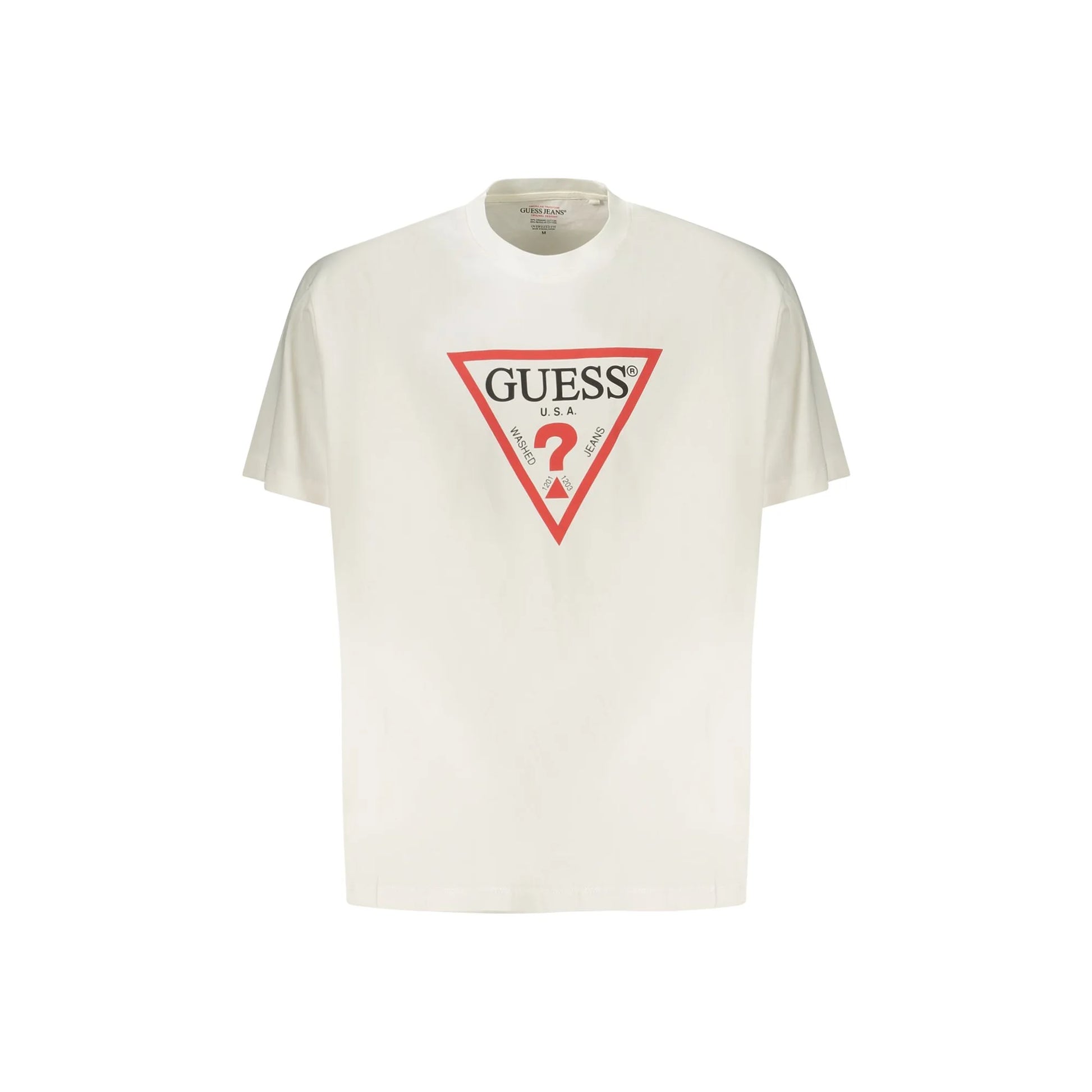 Guess Jeans T-Shirt Maniche Corte Uomo Bianca Stampa Logo Bianco - foto prodotto