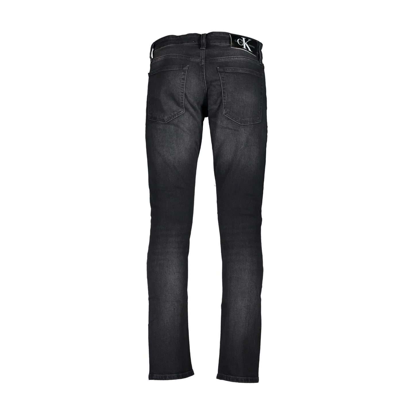 Calvin Klein Jeans Uomo Nero Slim Fit Effetto Slavato Logo - vista 2