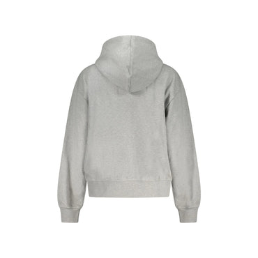 Calvin Klein Felpa Maniche Lunghe Donna Grigia Zip Ricamo Felpe grigio - vista 2