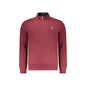 U.S. Grand Felpa Uomo Mezza Zip Tascone Centrale Felpata Stampa Logo Felpe Rosso - foto prodotto
