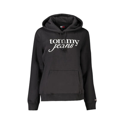 Tommy Hilfiger Felpa Donna Nera Cappuccio Felpata Stampa Logo Felpe Nero - foto prodotto
