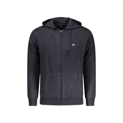 Norway 1963 Cardigan Bărbați Albastru cu Cappuccio Fermoar Tăvițe Brodat Logo