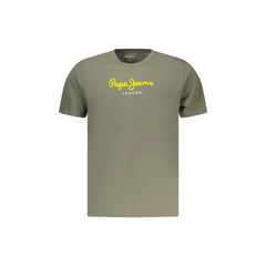 Pepe vaqueros Camiseta de Manga Corta Hombre Verde Estampado Logo