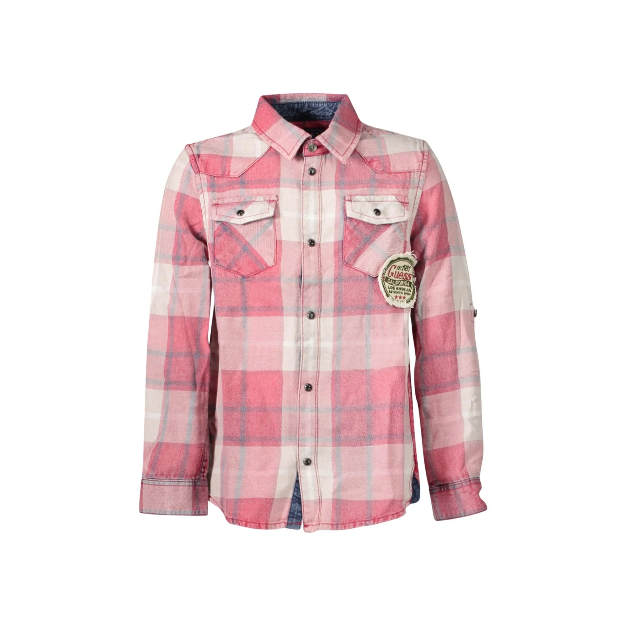 GUESS JEANS CAMICIA MANICHE LUNGHE BAMBINO ROSSO