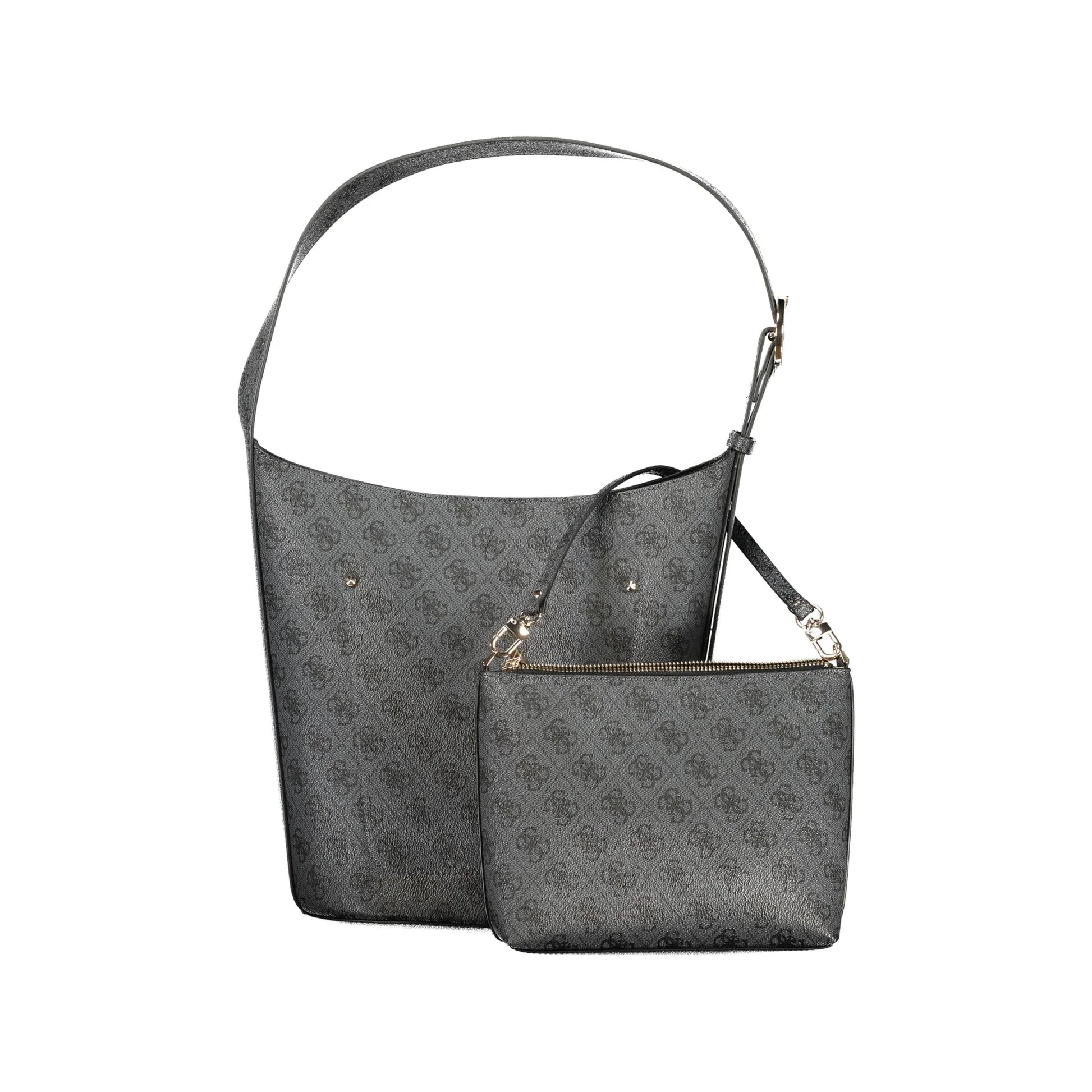 Guess Jeans Borsa a Spalla Donna Nera Stampa Logo Borse nero - vista 3