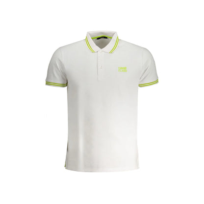 Cavalli Class Polo Uomo Bianca Maniche Corte Cotone Ricamo Logo Bianco - foto prodotto