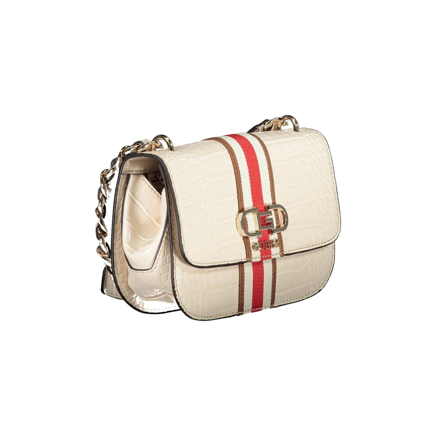 GUESS JEANS Borsa Donna a Tracolla Beige Nelka con Catena e Clip Borse - vista 3