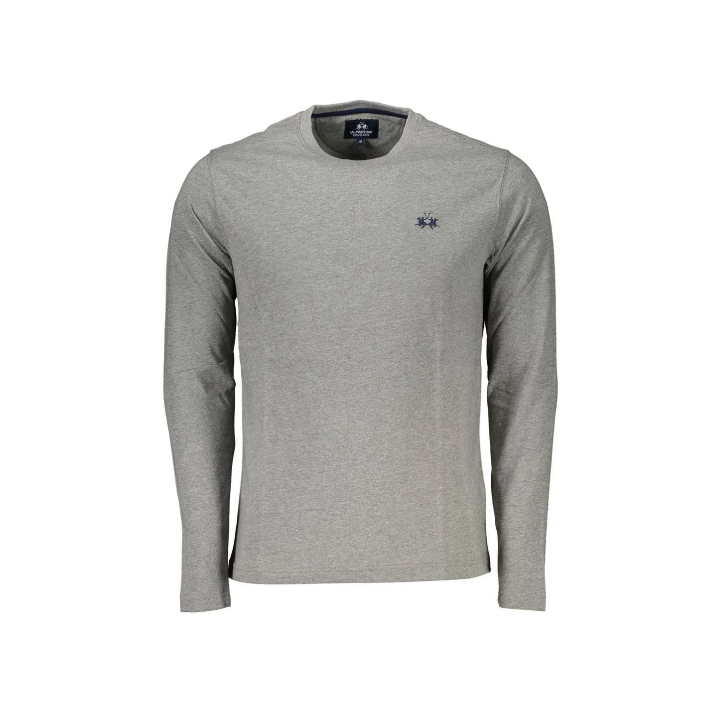 La Martina T-Shirt Maniche Lunghe Uomo Grigia Ricamo Grigio - foto prodotto