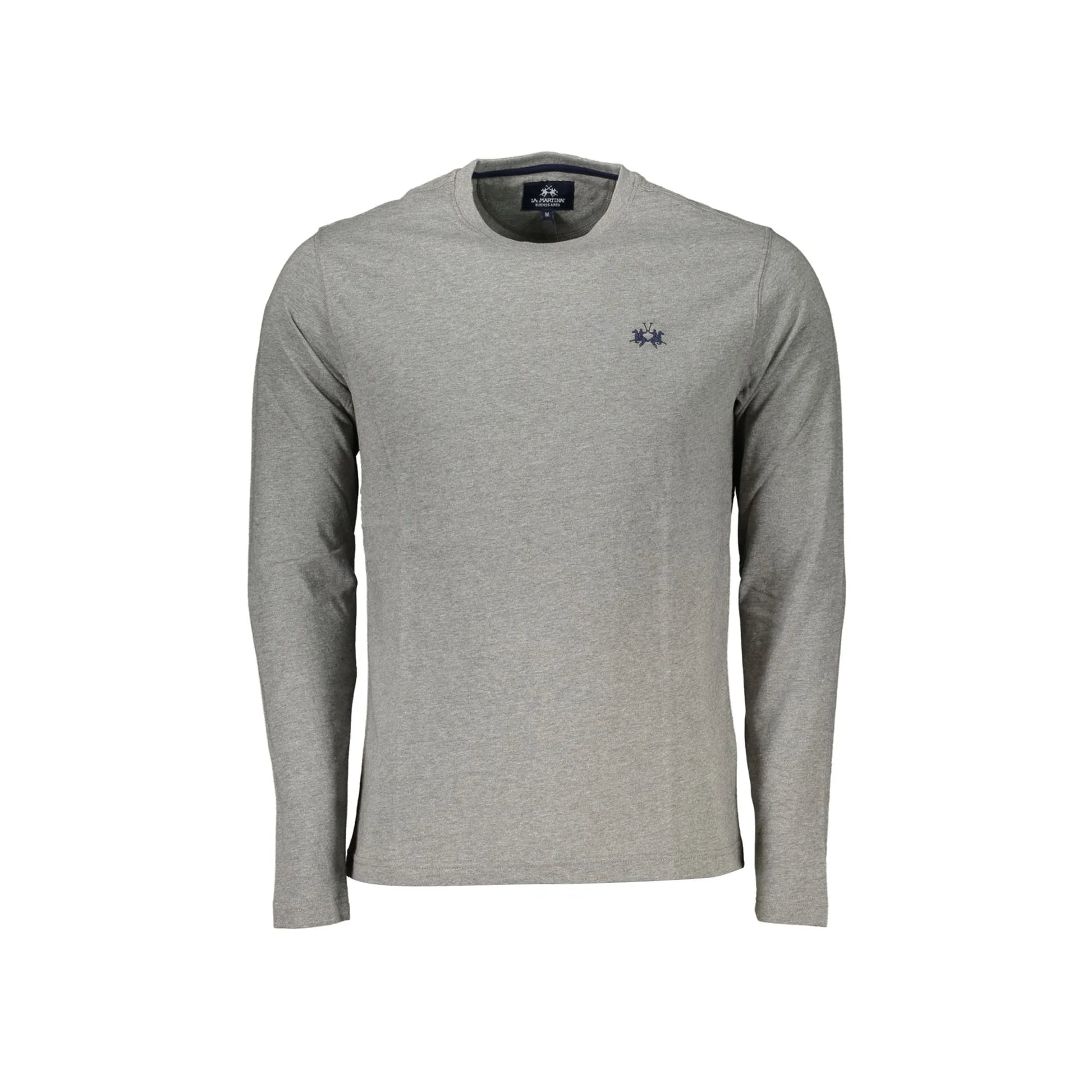 La Martina T-Shirt Maniche Lunghe Uomo Grigia Ricamo Grigio - foto prodotto